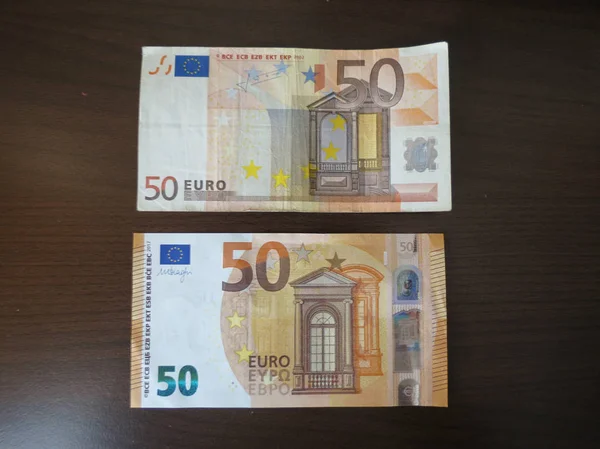 Billete Euros Eur Moneda Unión Europea Antigua 2002 Nueva 2017 —  Fotos de Stock