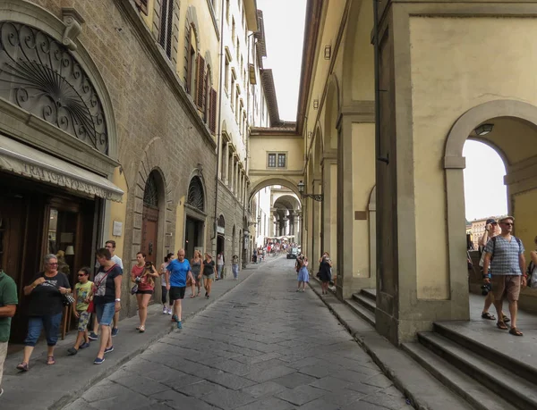 Florencia Italia Circa Julio 2016 Corredor Vascular Pórtico Ponte Vecchio — Foto de Stock