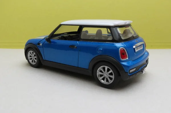 Oxford Oktober 2015 Miniaturdarstellung Eines Hellblauen Mini Cooper Wagens Version — Stockfoto