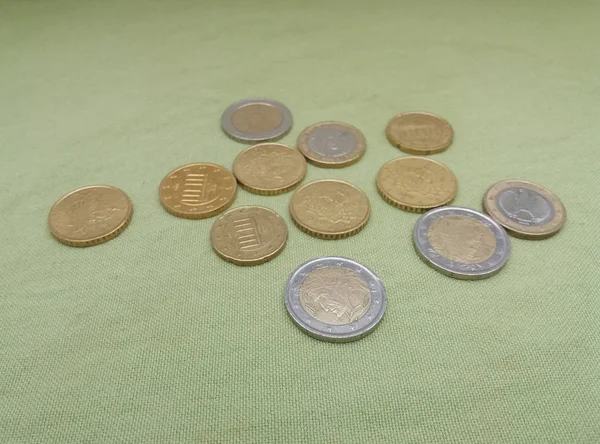 Κέρματα Ευρώ Ευρώ Νόμισμα Της Ευρωπαϊκής Ένωσης — Φωτογραφία Αρχείου