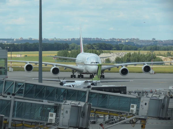 Prag Tjeckien Circa Juli 2016 Världens Största Passagerarflygplan Airbus A380 — Stockfoto