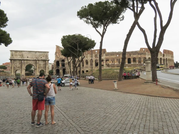 Rome Italy Circa July 2016 Colosseum Aka Coliseum Colosseo Tourists — Stock Photo, Image