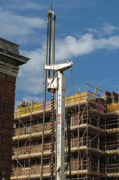 York Circa August 2015 Temporary Scaffold Construction Works Building Site — Stock Photo, Image