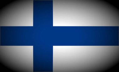 Finlandiya bayrağı ve dil simgesi - vignetted izole illüstrasyon