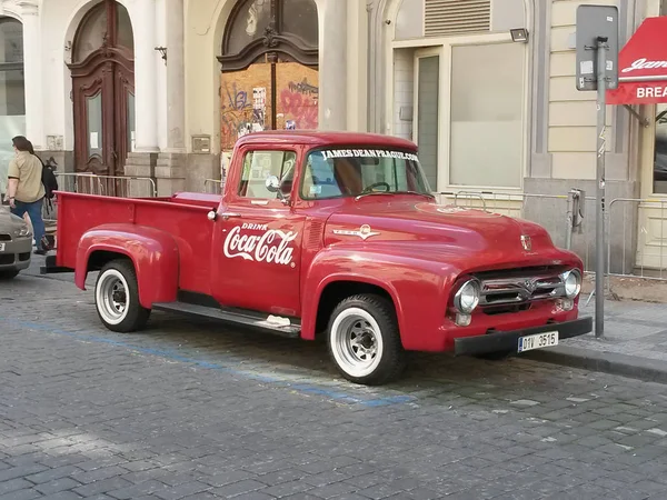 PRAGUE, CZECH REPUBLIC - CIRCA JUNE 2015: vintage Coca Cola van parked in a street of the city centre