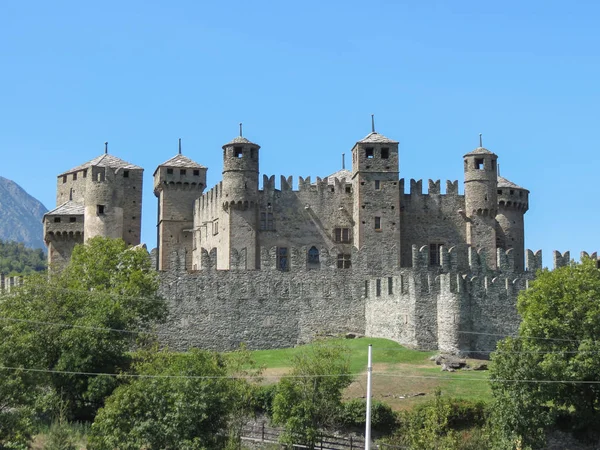 Castillo Medieval Fenis Valle Aosta Fenis Italia — Foto de Stock