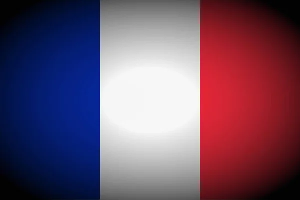 Fransa Bayrağı Dil Simgesi Vignetted Izole Illüstrasyon — Stok fotoğraf