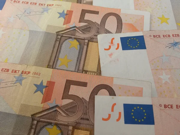 Billets Euros Monnaie Union Européenne — Photo