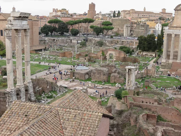 Руины Римского Форума Известного Foro Romano Риме Италия — стоковое фото