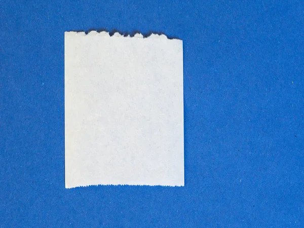 Ricevuta Bianco Aka Fattura Uno Sfondo Blu — Foto Stock