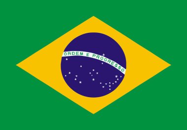 Brasil bayrak simgesi - izole vektör çizim