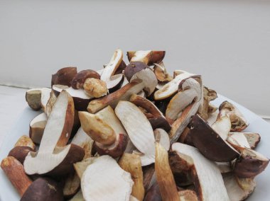 siyah porcini (boletus aereus) aka bronz bolete veya karanlık cep ve Neoboletus luridiformis veya Suillellus luridus (eski adıyla çörek luridus) aka korkunç bolete mantar yemek