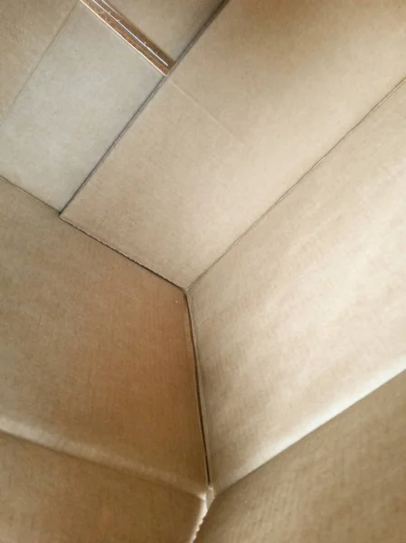 Caja Cartón Ondulado Marrón Vista Del Lado Interior —  Fotos de Stock