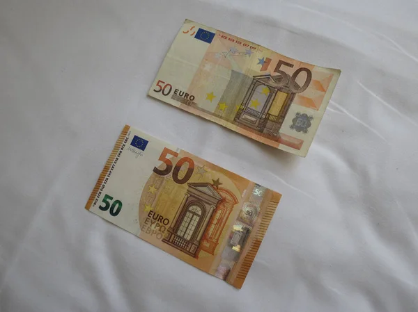 Euro Poznámky Peníze Eur Měna Evropské Unie Staré 2002 Nové — Stock fotografie