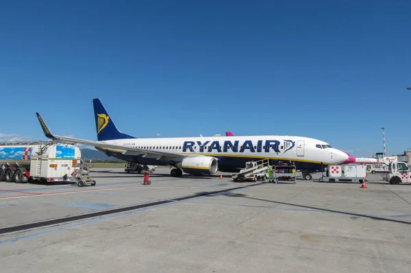 Orio Serio Bergamo Włochy Września 2015 Ryanair Samolotów Boeing 737 — Zdjęcie stockowe