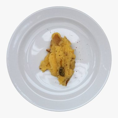 Mantar polenta vejetaryen yemek Kuzey İtalya'dan