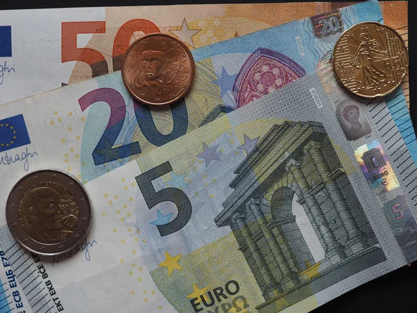 Banknoty Monety Eur Waluta Unii Europejskiej Wydany Przez Francję — Zdjęcie stockowe