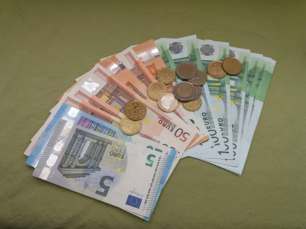 Eurons Sedlar Och Mynt Pengar Euro Europeiska Unionens Valuta — Stockfoto