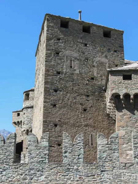 Castillo Medieval Fenis Valle Aosta Fenis Italia — Foto de Stock