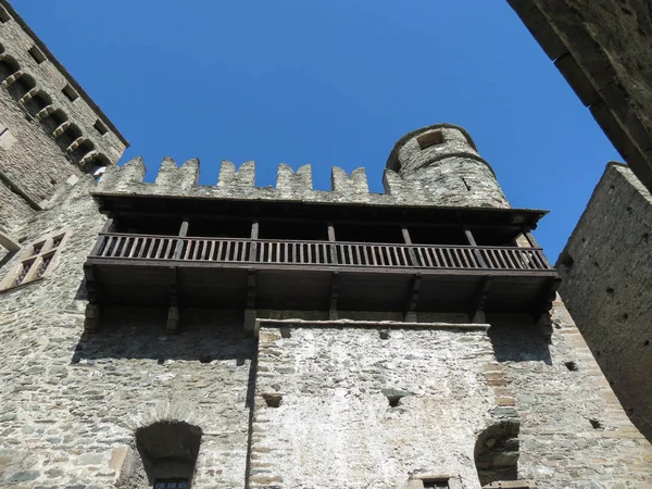 Castelo Medieval Fenis Vale Aosta Fenis Itália — Fotografia de Stock