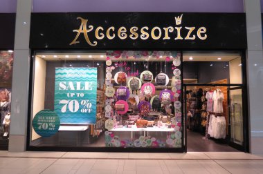 DONCASTER, UK - CIRCA AUGUST 2015: Accessorize brand store clipart