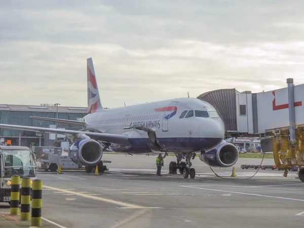 London Heathrow Circa December 2014 Fly Fra British Airways Parkeret - Stock-foto