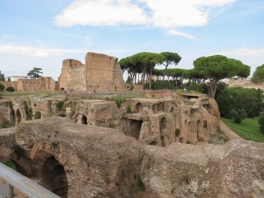 Roma, İtalya Palatine Tepesi'nde Antik Roma Harabeleri