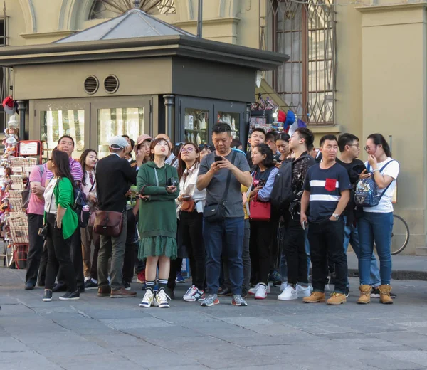 Florencia Italia Circa Octubre 2018 Turistas Asiáticos Florencia — Foto de Stock