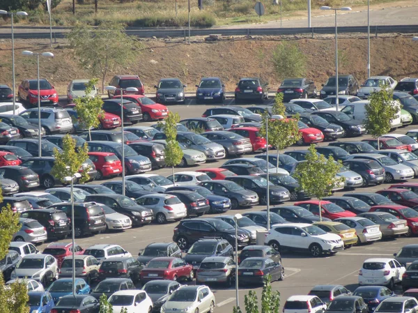 Madrid Hiszpania Około Października 2017 Samochodu Parkingu Prawie Pełny — Zdjęcie stockowe