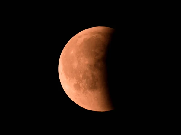 Roter Mond Teleskop Während Der Mondfinsternis Wenn Der Mond Hinter — Stockfoto