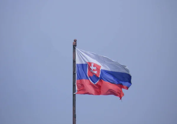 Slowaakse Nationale Vlag Van Slowakije Europa — Stockfoto