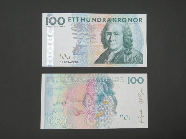 Moneda Sueca Sek Suecia Sobre Fondo Negro — Foto de Stock