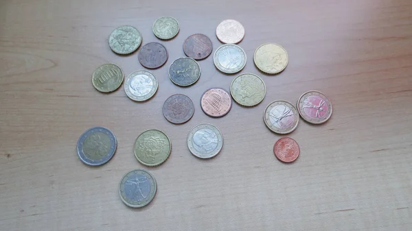 Κέρματα Ευρώ Eur Νόμισμα Της Ευρωπαϊκής Ένωσης — Φωτογραφία Αρχείου
