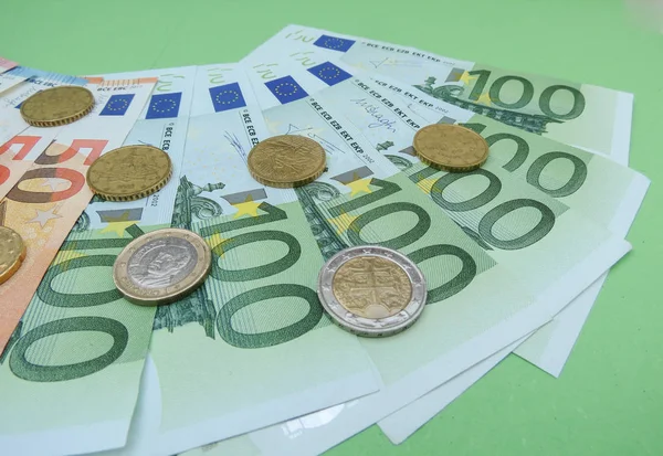 Eurosedlar Och Euromynt Eur Europeiska Unionens Valuta — Stockfoto