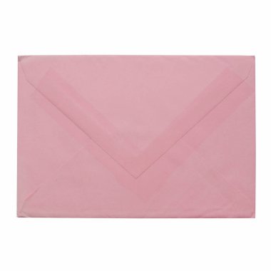 beyaz bitti izole bir pembe posta mektup zarfı