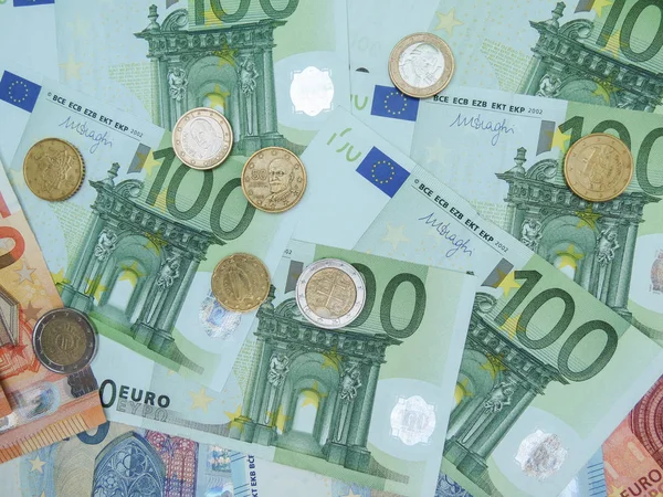 Billetes Monedas Euros Eur Moneda Unión Europea —  Fotos de Stock