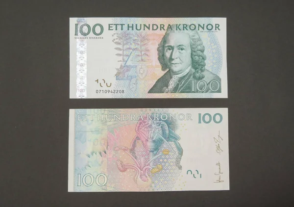 Swedish Currency Sek Sweden Black Background — Stock Photo, Image