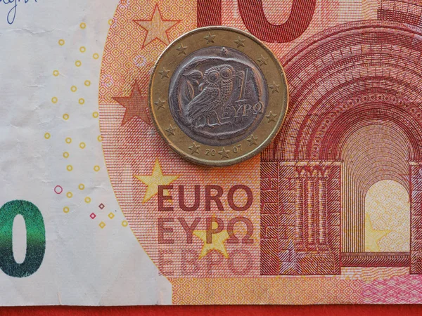 Monnaie Fiduciaire Euros Eur Pièce Euro Monnaie Union Européenne Gros — Photo