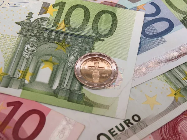 Notas Moedas Euro Eur Chipre — Fotografia de Stock