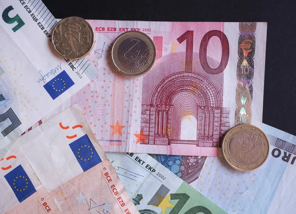 Euro Banknoty Monety Euro Legalnym Środkiem Płatniczym — Zdjęcie stockowe