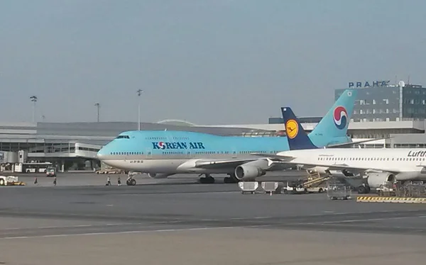 Prag Tschechische Republik Juli 2014 Boing 747 Jumbo Der Koreanischen — Stockfoto