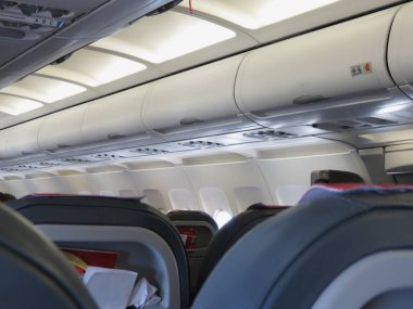 Viyana Schwechat, Avusturya - Haziran 2015 yaklaşık: Uçak Koltuk seyahat kavram olarak yararlı