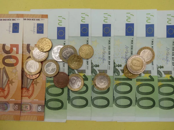 Banconote Monete Euro Moneta Eur Valuta Dell Unione Europea — Foto Stock