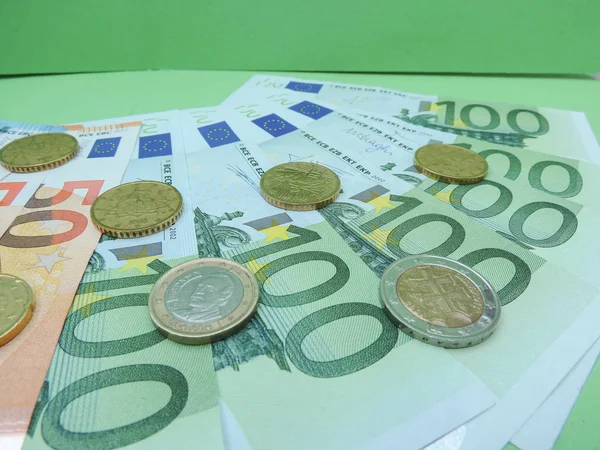 Euro Banknotları Sikkeleri Eur Avrupa Birliği Para Birimi — Stok fotoğraf