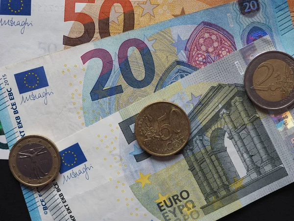 Banknoty Monety Eur Waluta Unii Europejskiej Wydany Przez Włochy — Zdjęcie stockowe