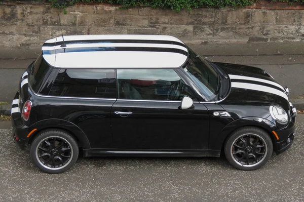 Edinburgh Scotland Reino Unido Circa August 2015 Mini Cooper Preto — Fotografia de Stock