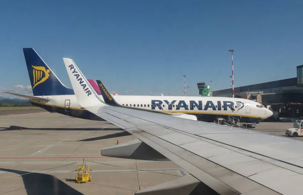 Orio Serio Bergamo Włochy Września 2015 Ryanair Samolotów Boeing 737 — Zdjęcie stockowe