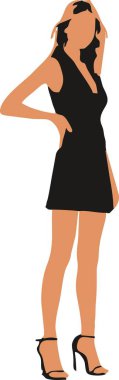 Seksi moda mağduru kız - izole edilmiş vektör çizimi