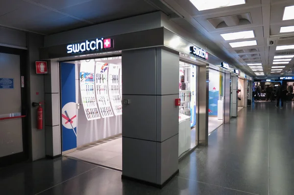 Linate Italien Januar 2016 Swatch Brand Store Flughafen Von Milano — Stockfoto