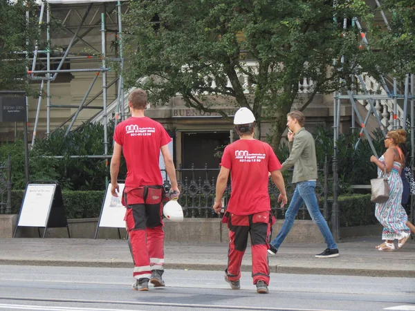 Goteburg Sweden Circa August 2017 Masons Red Working Dress White — Stock Photo, Image